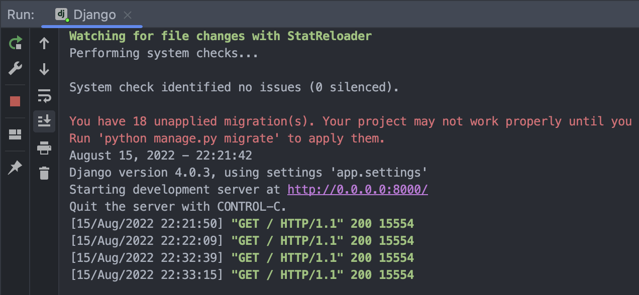 PyCharm RunConfiguration Red Coloring
